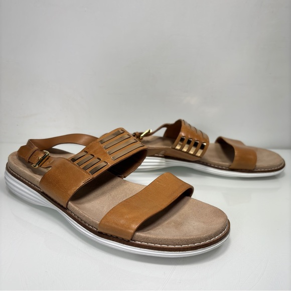 Cole Haan OriginalGrand Brown Gold Leather Slingback‎ Sandals Size 8.5 - Picture 2 of 12